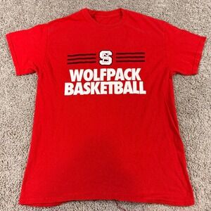 NC State Wolfpack Basketball T-Shirt Mens M Red Good Collegiate Graphic Tee